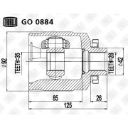 ШРУС внутр GO-0884 прав 28x35 santa fe CM 06- 2.2 CRDi