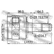 ШРУС внутр 1211TERLH  34x34.7x28 terracan