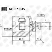 ШРУС внутр GO-073345 20x35x25 picanto
